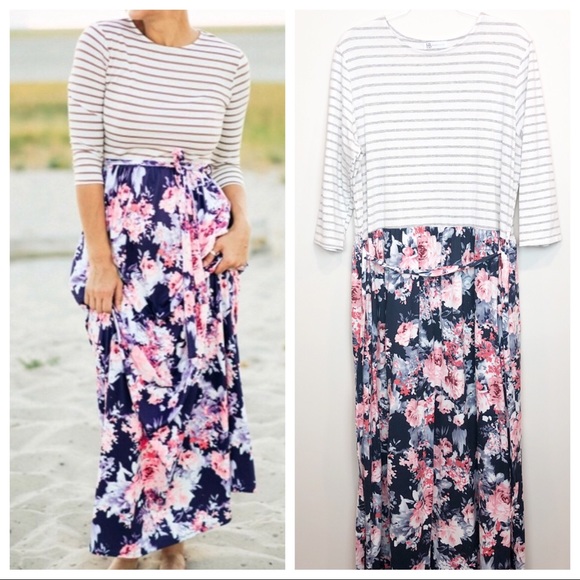 hazel blues maxi dress